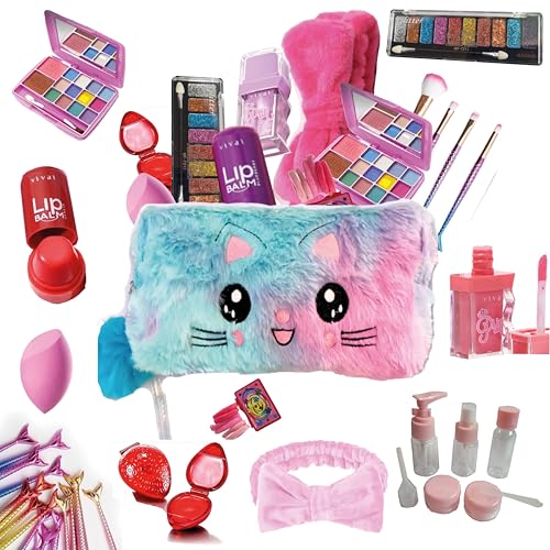 Maquiagem Infantil Menina Brinquedo Kit Gatinha Paletas de Sombra...