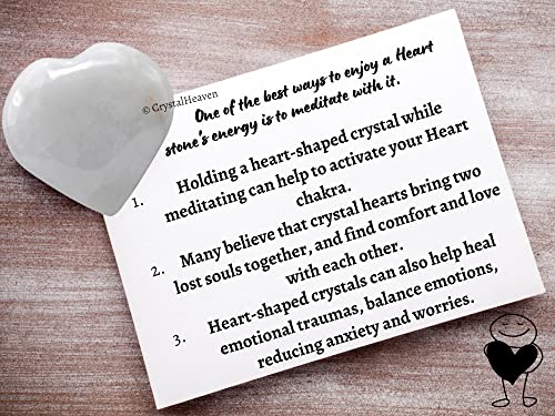 Image of White Agate Snow Quratz Crystal Heart Palm Pebbles Stones for Anxiety Stress Relief Massage - AAA Grade Original Healing Gemstone Agate Heart Palm Stone for Yoga Meditation Spiritual