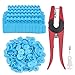 Blank 100 Sets Cattle Ear Tag with Ear Tag Applicator Livestock Ear Tag Kits for Pig Cattle Cow Dog (Blue)