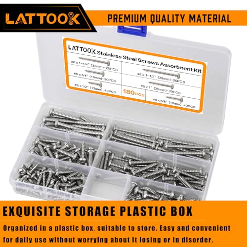 Lattook LTK658 180Pcs #8 Torx Security Screws 304 Stainless Steel Button Head Torx Sheet Metal Screws Security Anti-Theft Tamper Proof Self-Tapping Screws Assortment Kit thumb #7