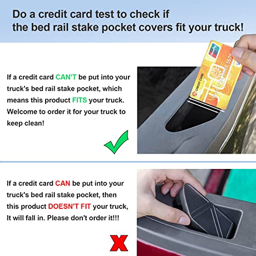 JKCOVER Bed Rail Stake Pocket Covers Compatible with Chevy Silverado/GMC Sierra 2500/3500HD(2020-2023 2024) Chevy Silverado/GMC Sierra 1500(2019-2024) Accessories Bed Rail Holes Covers Plugs(2PS)
