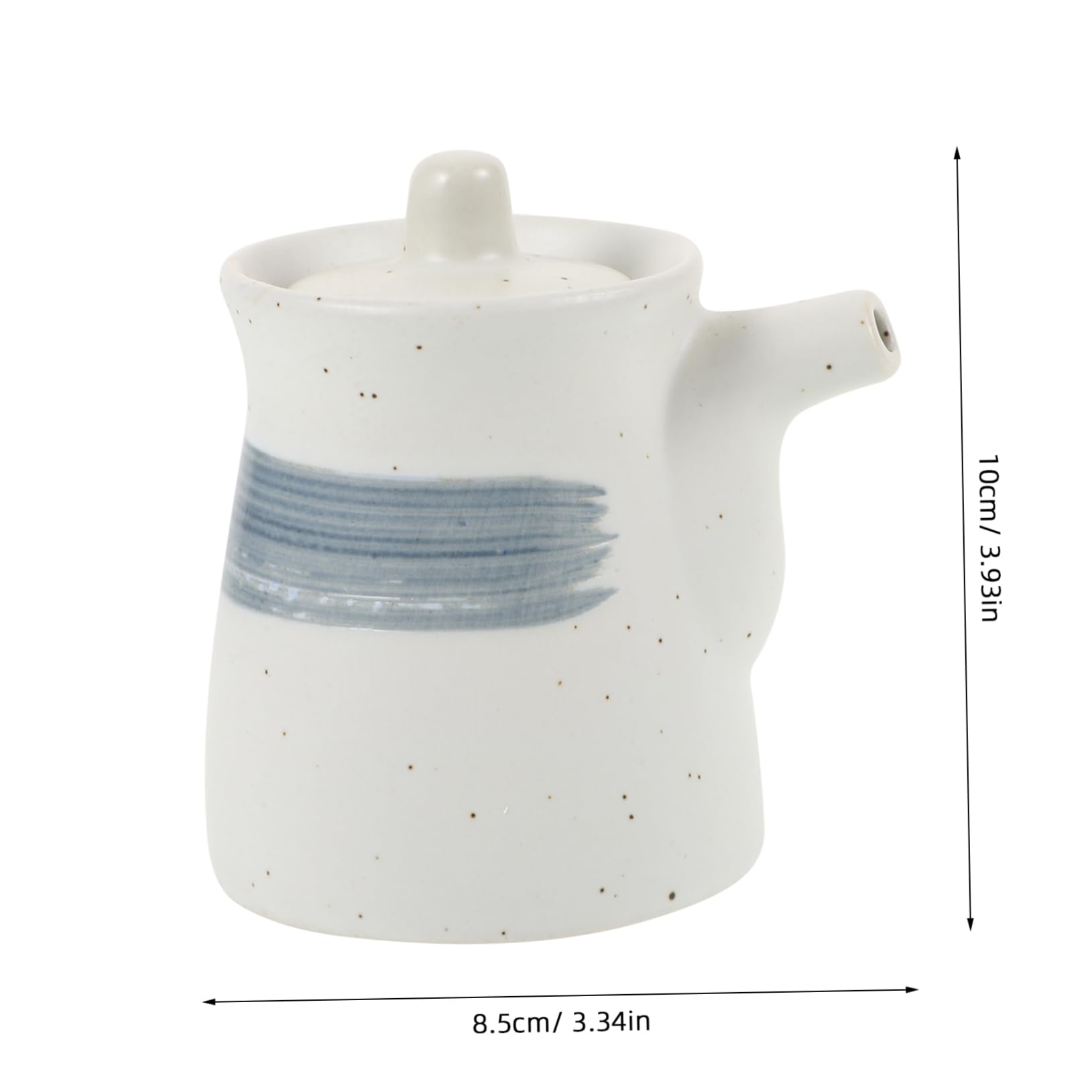 COLLBATH Japanese Style Ceramic Soy Sauce Dispenser Condiment Storage Bottle for Oil Vinegar Multi Functional Seasoning Jar with Design Easy to Clean