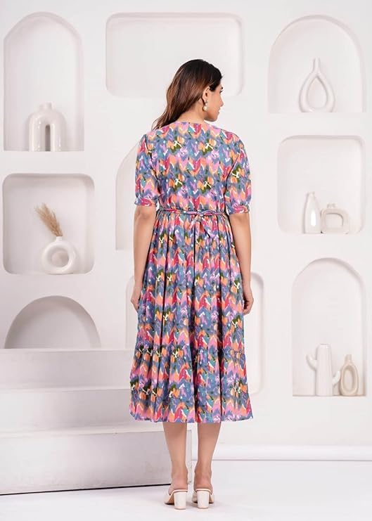 Image of Women Feeding Kurti for Women Cotton Maternity Kurta with Nursing Zip for Pre & Post Pregnancy