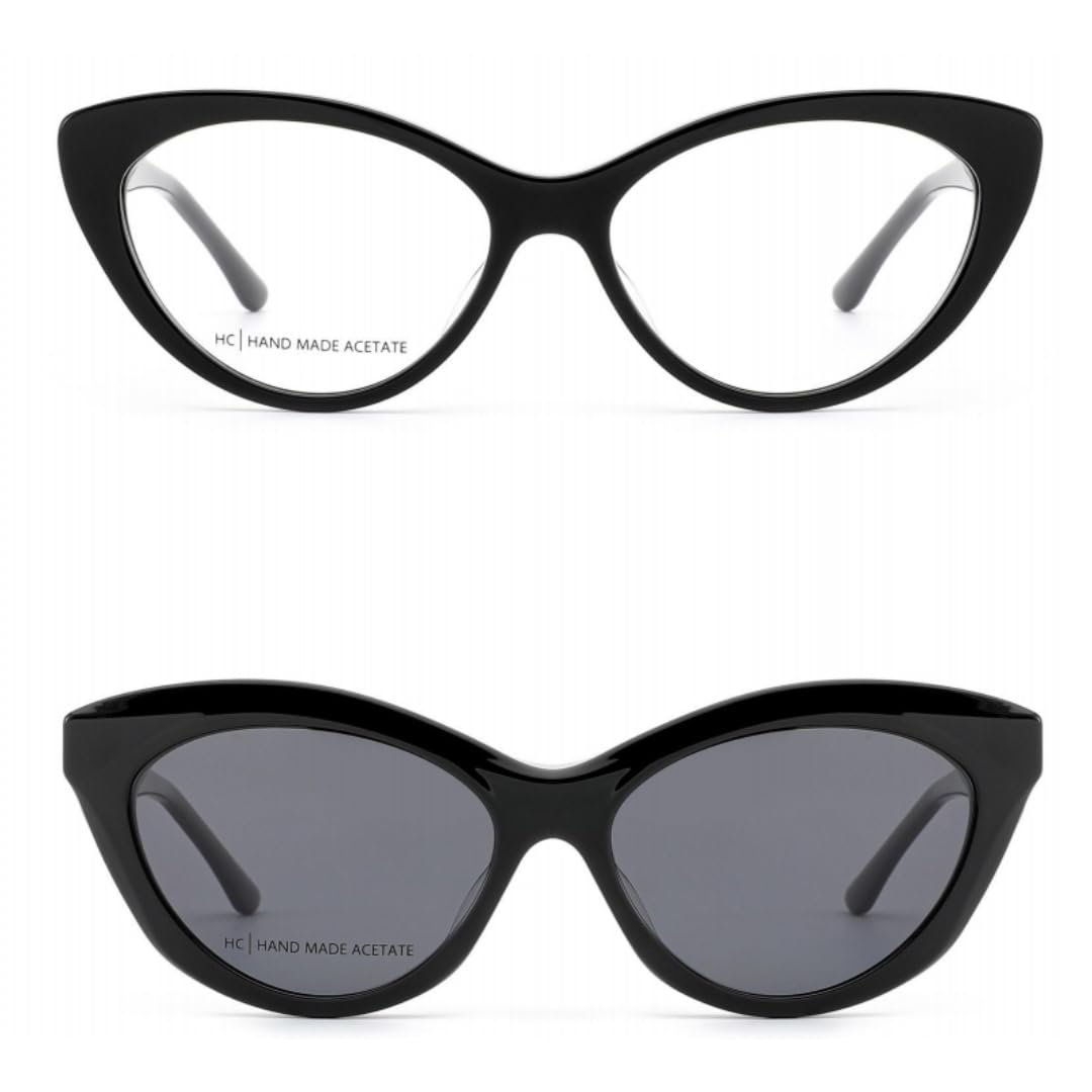 Gafas de sol polarizadas con clip magnético para mujer. Montura de gafas graduadas.