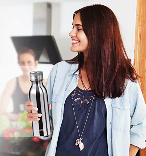 Milton Glitz 600 Vacuum Insulated Thermosteel Water Bottle/Flask | 20 Oz | 580 Ml | 24 Hours Hot & Cold, 18/8 Stainless Steel, Bpa Free, Food Grade, Leak-Proof | Silver #TOP7