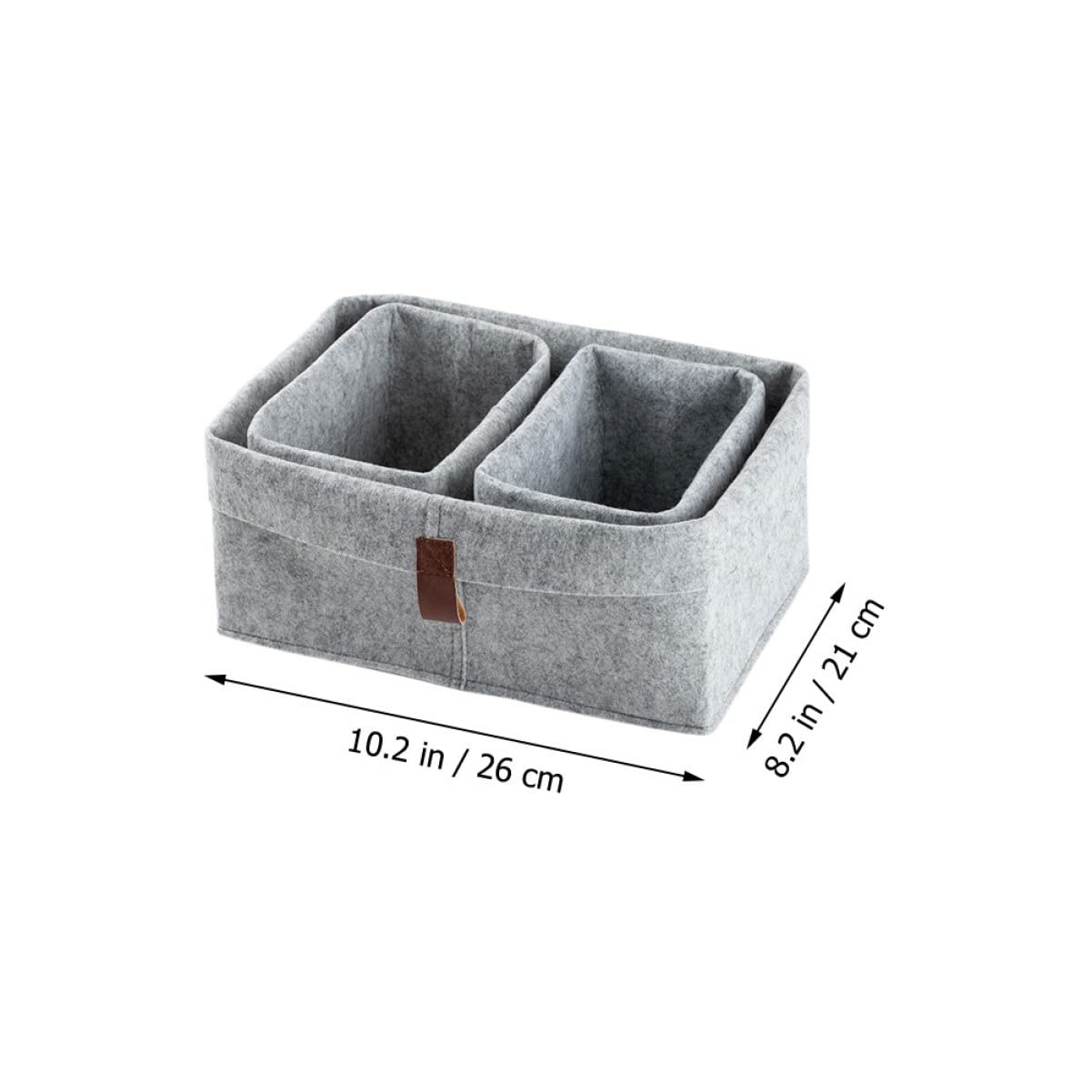 Happyyami 3pcs Multifunctional Felt Storage Basket Compact Organizer for Home Office and Desktop Collapsible Baskets for Books Magazines and Miscellaneous Items
