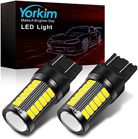 Yorkim 7440 Led Bulb Bright White Lights, T20 Led Bulbs, 7443 Led Bulbs, 7441 Led Bulbs, W21W Led Lights, 7444 Bulbs, for reverse/backup/brake light - 5730 33 SMD pack of 2