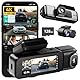 BOTSLAB 4K 3 Kanal Dashcam Auto Vorne Hinten Innen,3 Channel 4K+1080P+1080P, GPS 5.8GHz WiFi Dash Cam mit 128GB SD Karte, 3.18,Nachtsicht,WDR, Sprachbefehl,G-Sensor,Loop-Aufnahme,Parküberwachung