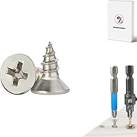 Vista 9 de Tornillos para madera, 120 tornillos Phillips de cabeza plana, tornillo de acero inoxidable 304 con kit de avellanado de madera ajustable