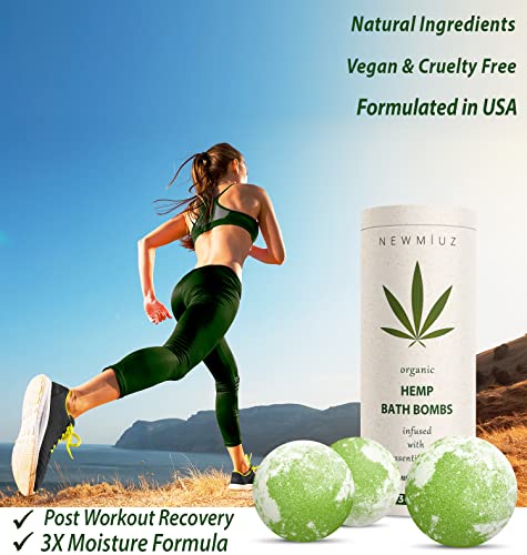 Organic Hemp Bath Bombs Gift Set 300Mg Hemp Cbs Infused - Refreshing Peppermint & Eucalyptus Essential Oils For Men & Women - Hemp Bubble Bath Fizzies Gifts For Mother's Birthday Christmas #TOP1
