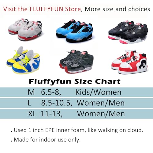 Plush Sneaker Slippers Men/Women M/L/XL(6.5-13)2