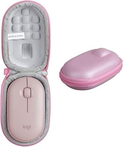 Anleo Estuche de viaje para Logitech Pebble M350 Logitech M355 ratón inalámbrico portátil (rosa)
