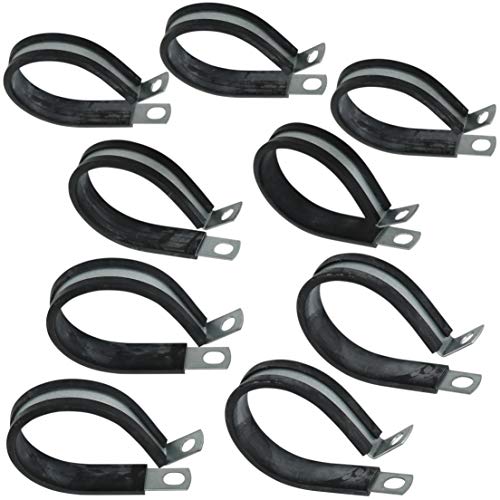 Harrier 2-inch Stainless Steel Metal Strap Pipe Cushion Clamps, 9-Pack