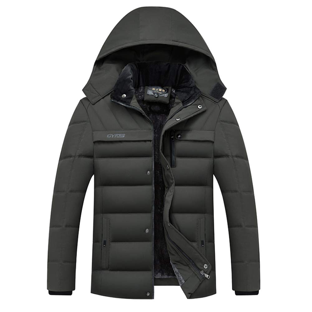 Gtagain Jacket Down Waterproof Packable Puffer Winter Mens - Quilted Padded Cotton Ultra Light Hooded Warm Coat Slim Outwear