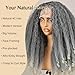 SOKU Afro Kinky Straight Lace Front Grey Wig 20 Inch T Part Salt and Pepper Wigs for Black Women Transparent Swiss Lace with Baby Hair Natural 4C Wigs