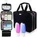 habe Extra Large Hanging Travel Toiletry Bag, 4 Travel Bottles, Fits Full-Size Toiletries, Travel Storage Case, Cosmetic Bag Organizer for Women, 3-in-1 Bathroom Supply, Makeup, and Shower Kit
