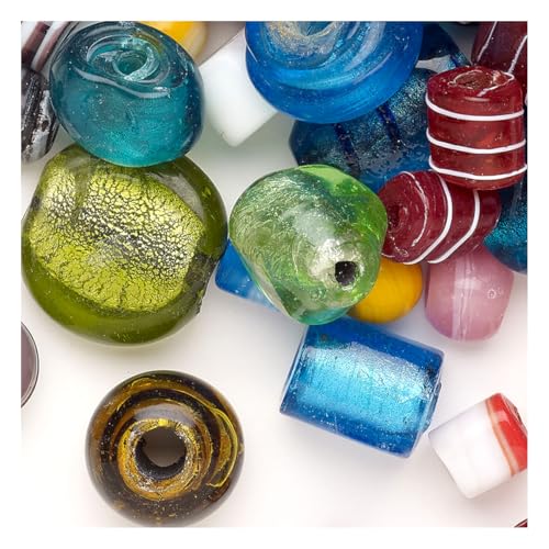 Large Lampworked Glass Beads - 1/2 Pound - Bohemian Style for Jewelry and Crafts Approximately 60 Mixed Lampwork Beads