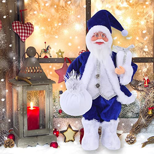 Stehende Weihnachtsmann Figur 30 cm - Traditionelle Blaue...