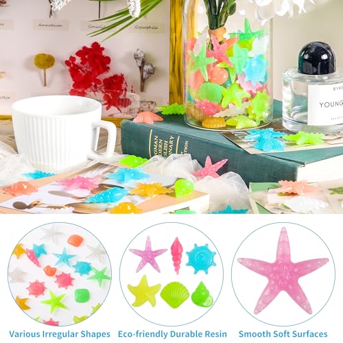 Image of 100 PCS Starfish Glow Rocks Mixed Color Luminous Stones Aquarium Garden | OSOPOLA Starfishshaped Mixed Color Glow Rocks Luminous Stones For Aquarium Garden Walkway FD05MX100A