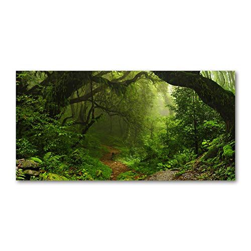 Crédence de cuisine dosseret en verre fond de hotte de sécurité 120x60cm vert jungle Tulup
