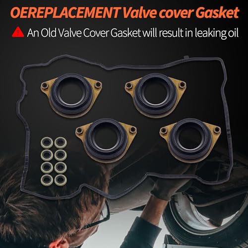 Image of HiSport Engine Valve Cover Gasket Set - Compatible with Acura ILX 2016-2020 TLX 2015-2020 Compatible with Honda CR-V 2015-2018 Accord 2013-2017 2.4L - Replace 12030-5A2-A01