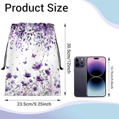 Image of Gymnastics Grip Bag Botanical Flower Gymnastics Pouch String Gym Athlete Bag