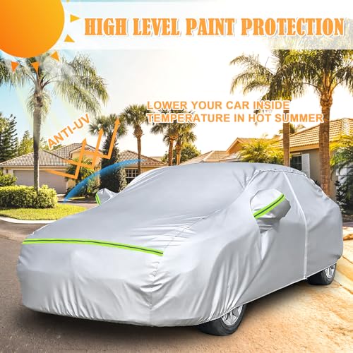 Waterproof Car Covers Replace for 2005-2025 Lexus IS250 IS300 IS350, 6 Layers Silver All Weather Custom-fit Car Cover with Zipper Door & Windproof Bands for Snow Rain Dust Hail Protection by sportuli - Image 6