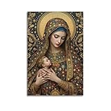 XYSXYCP Wandkunstdruck, Christentum-Poster, kunstvolle Figur mit Baby, moderne Familie, für Wohnzimmer, Dekoration, 60 x 90 cm