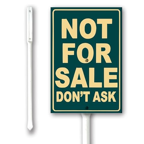 Geroclonup Funny No For Sale Do Not Ask Yard - Letrero de metal con estaca para valla/puerta delantera/césped/jardines y negocios decoración al aire libre, 11,5 x 15 cm