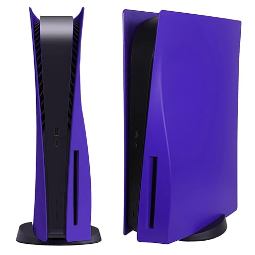 Disc Edition Face Plates Cover Skins Shell Panels for PS5 Console, Accessories for PlayStation 5 Protective Replacement Faceplates Dustproof Anti-Scratch (Purple) - Purple