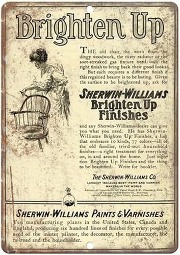 Vintage Metal Sign Sherwin Williams Paint Ad Aluminum Plaque Wall