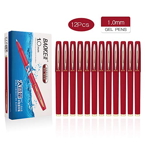 Bolígrafos BaoKe Gel Ink 1.0mm Pack x12 rojo miniatura 2