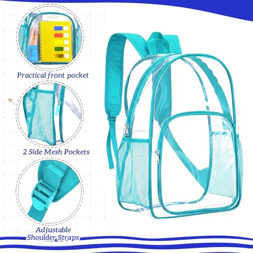 Image of Amylove 6 Pcs Clear Backpack bulk for Stadium Events Heavy Duty PVC Transparent Bookbag for College Workplace Security (15 Inches,Multicolor)