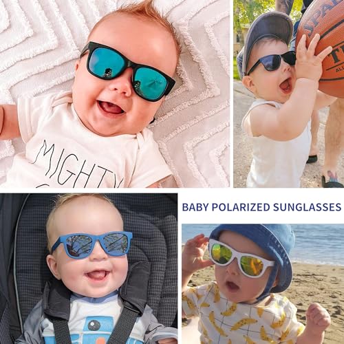 Hycredi Flexible Bendable Baby Polarized Sunglasses with Strap for Newborn Infant Boys Girls Age 0-18 Months2