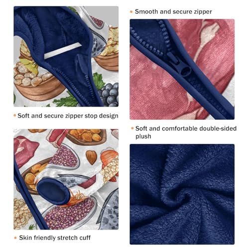 Fruits Vegetables and Berries Girls Fleece Jacket Girls Fall Jacket Girls Zip Up Hoodie Girls Sherpa Jacket 2-10T3