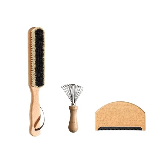 3-Piece Wooden Clothing Care Kit with Bag