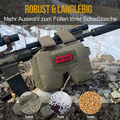 OneTigris Waffenauflage, Befüllte Vorderschaftauflage, Jagd-Ruhetasche Gewehrauflage für Outdoor Jagd, Schießstand, Schießsport Zielschießen Üben