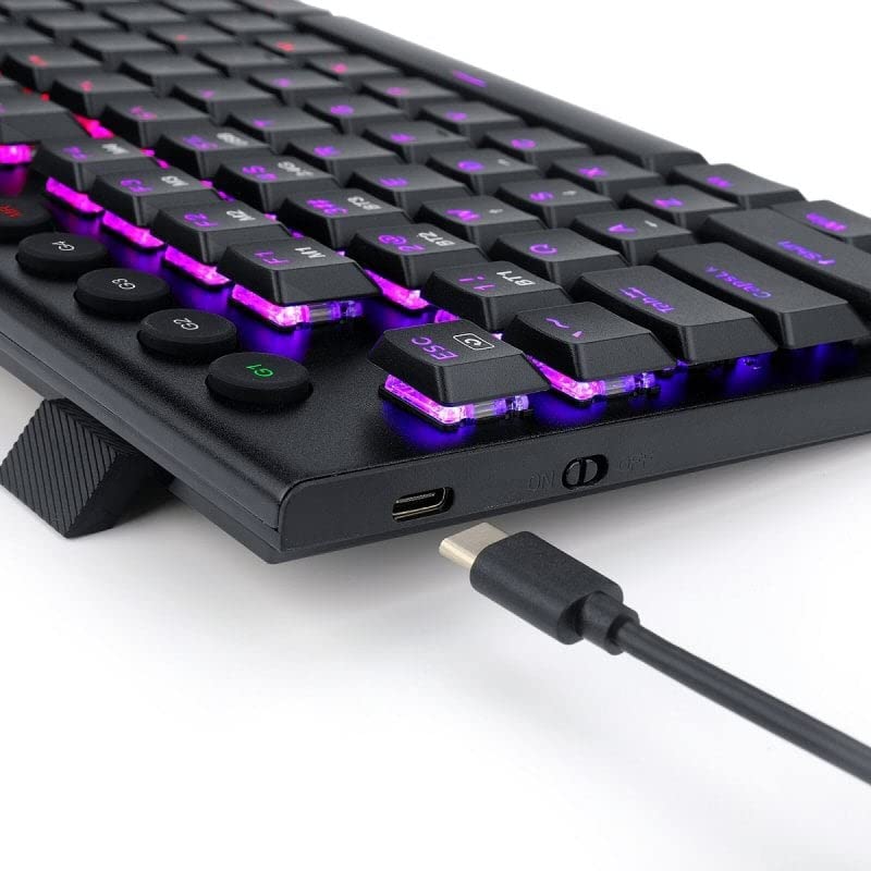 Redragon Horus K621 RGB Teclado Mecanico TKL Gaming Inalambrico USB, USB-C y Bluetooth - Iluminacion RGB - Teclas Red