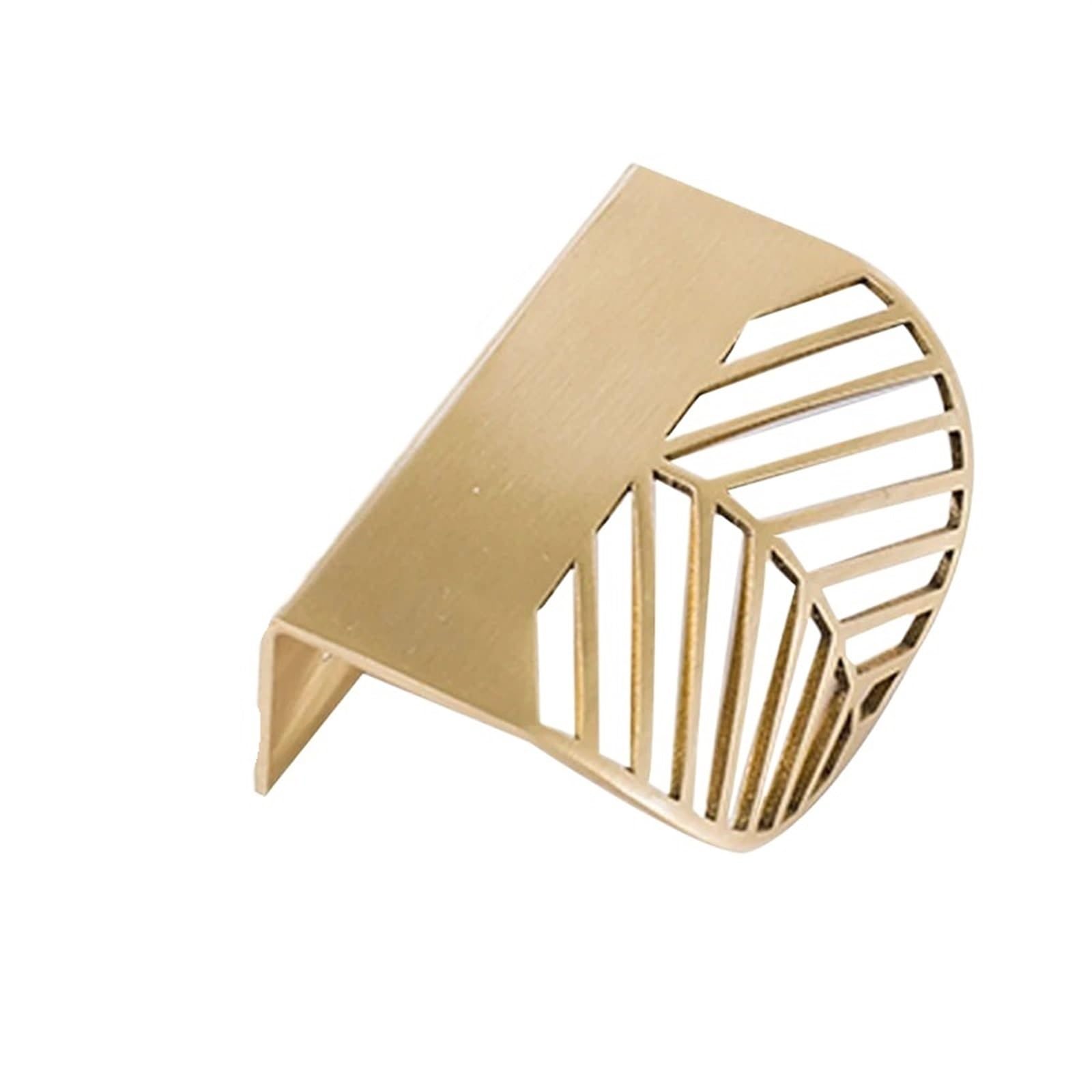 Hgasopld B Finger Edge Pull, Concealed Cabinet Handles Leaf Shape Rass Gold Drawer Pulls Cupboard(B)