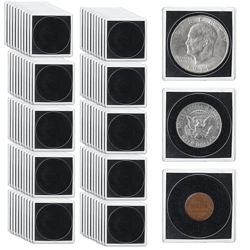Hipiwe 100 Cápsulas Transparentes para Monedas ajustables miniatura 1