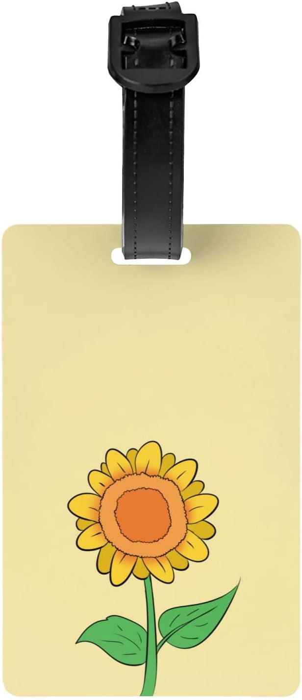 Sunflower Custom Luggage Tags Suitcase Labels Personalized Travel Tags Card Durable Suitcase Tags Travel Accessories with Detachable Wrist Unique Travel Baggage Bag Tag