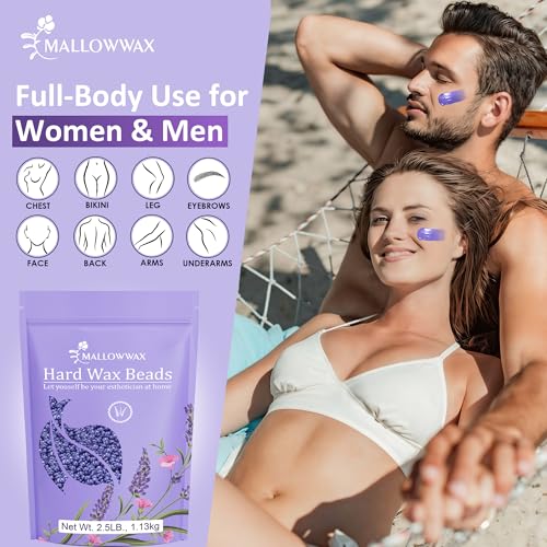 Image of Mallowwax 2.5lb Hard Wax Beads for Hair Removal - Low-Temp Waxing Beads