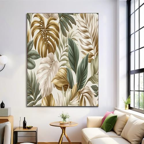 Plantes tropicales murale art toile pour décoration maison et salon