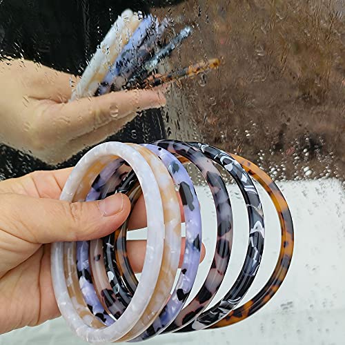 Junyuerly Wristlet Keychain Bracelet For Women Bangle Key Rings Acetate Round Key Chain With Clip (Gold-Pearl White) #TOP4