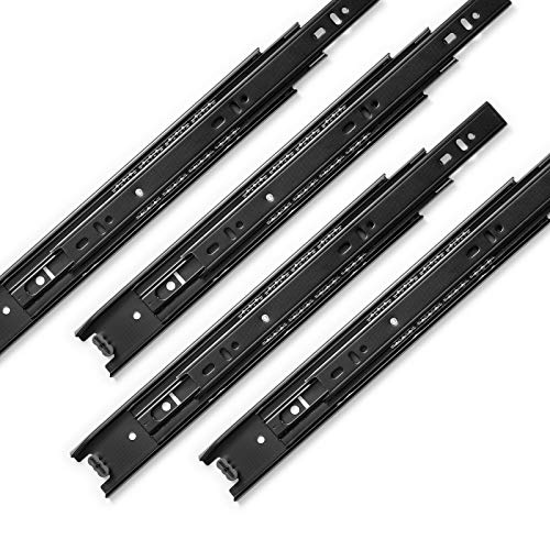 3 Pair Drawer Slides 10 inch, Heavy Duty Ball Bearing Full Extension Under-Mount Sliding Drawer Glides, 100 lb Load Capacity Runner