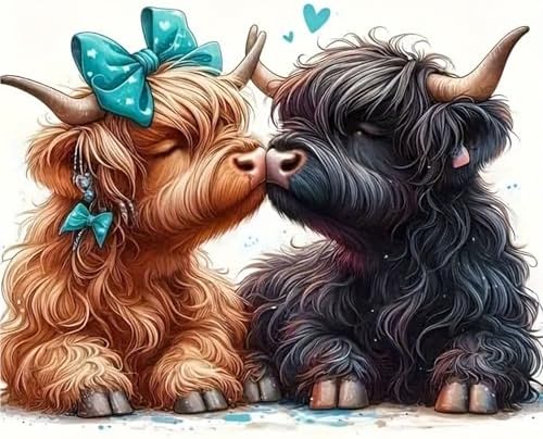 CXYQLC DIY 5D Diamond Painting Kits for Adults Diamond Art Cute Cow Diamond Painting Full Drill Crystal Rhinestone Embroidery Craft Kits for Home Wall Decor Gifts 11.8x11.8inch image 2