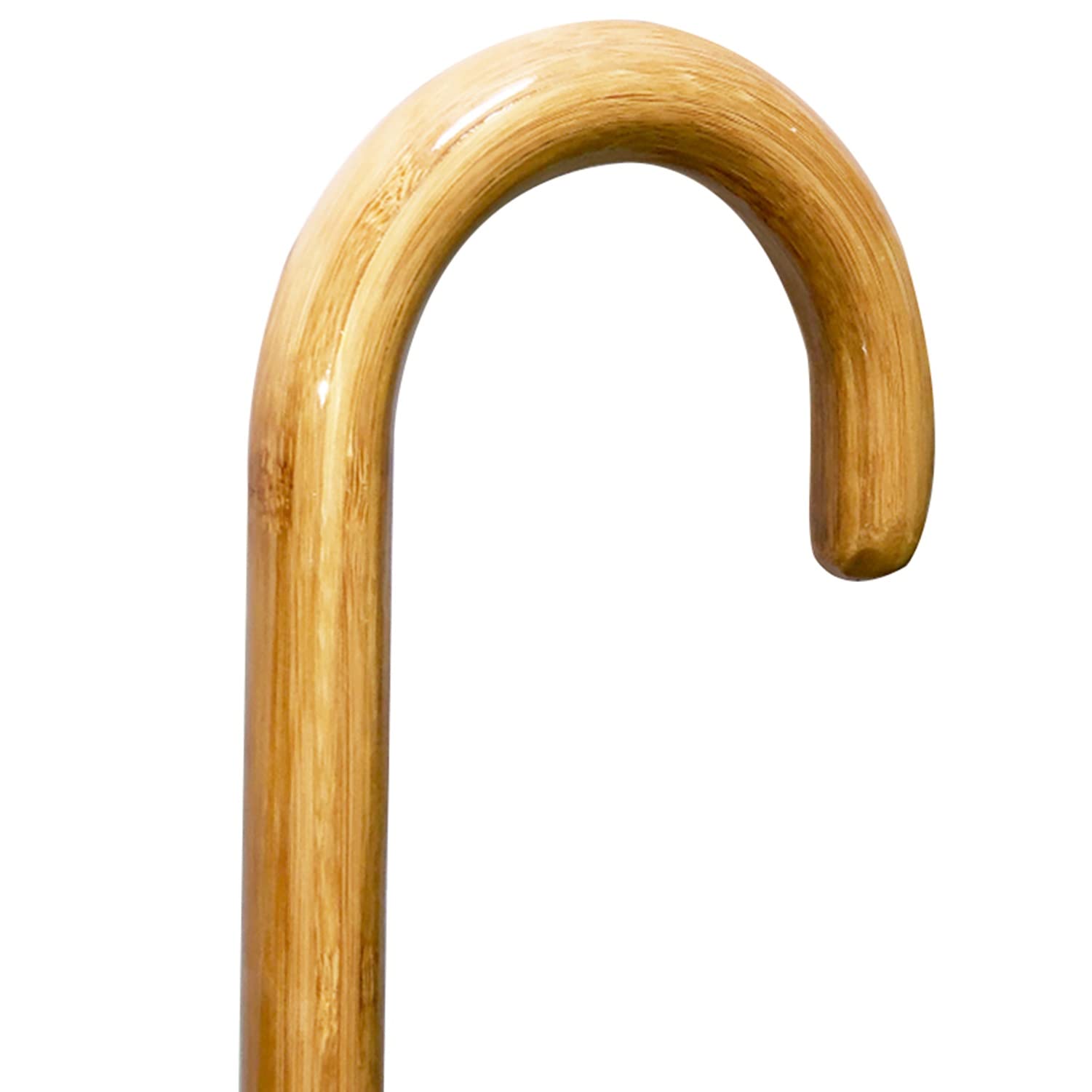 Drewniana laska, Bambusowa laska do chodzenia z zakrzywionym uchwytem i antypoślizgową stopką, dla dorosłych, naturalna, 85-92 cm(85cm)