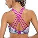 CharmLeaks Womens strappy bra workout bra top workout clothes workout tanks sports bra, X-Large, Pur Chic