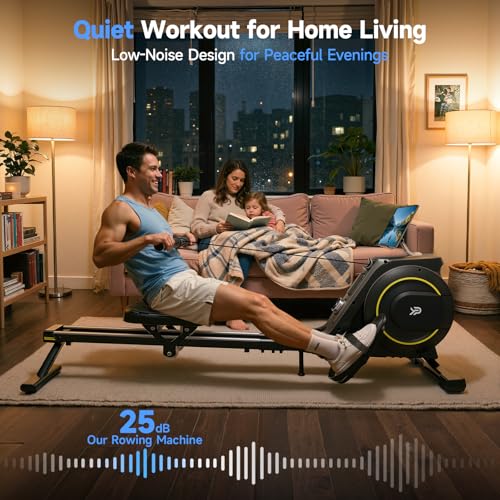 image for YPOO Rowing Machine for Home, 350 LB Capacity, 16-Level Silent Resista
