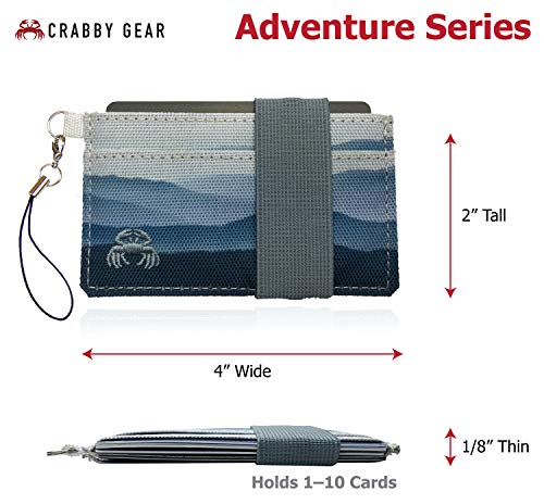 Thin Minimalist Wallet - Adventure Series - Carry Cards, Cash, Phone, Keys - Securely Holds for Easy Access - Ultra Thin Front Pocket Wallet 4" x 2" (Mountain)3